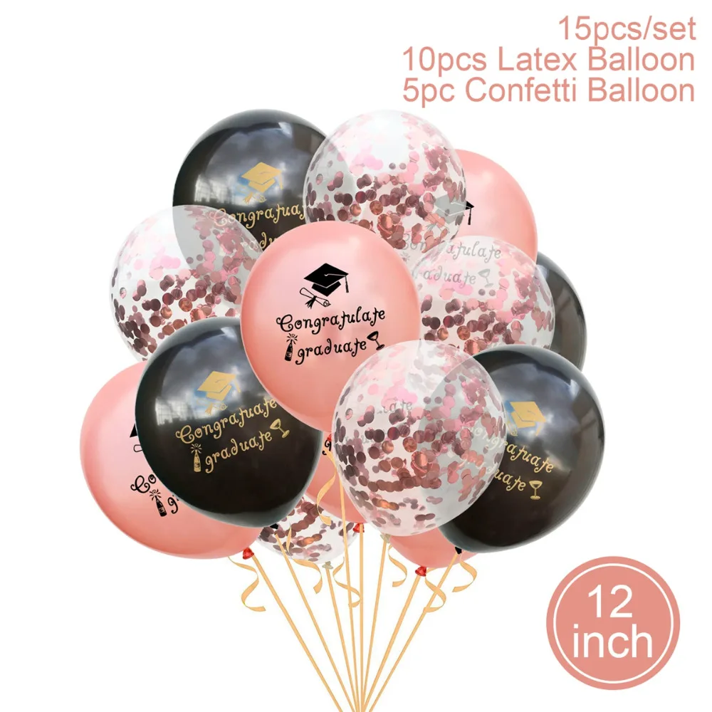  12 Inch 15 pcs Graduate Balloon Combination Graduation Party Decoration Graduation Balloons Invitat - 32990232682
