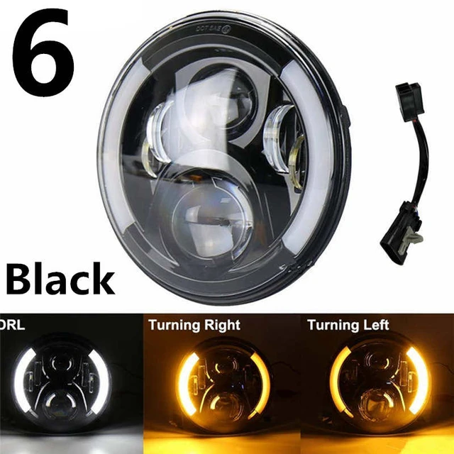 LED Conduite 7 pouces Phare Rond, Phare LED Rond Halo Angle Yeux