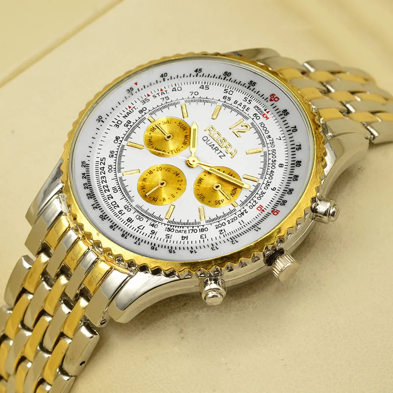 

Rosra Top Luxury Brand Watches Gold Watches Men Oversize Dial Stainless Steel Men's Watches Classic Men Watches reloj hombre