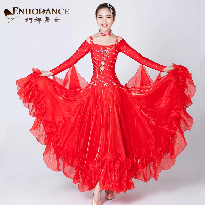 New Ballroom Dance Waltz Dresses Costumes Two Style Spandex Ballroom Dance Dress For Women
