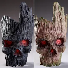 Home Decoration Accessories Modern PVC Skull Flower Pot Tree man Hallowen Decoration Skull Sculpture Figurines Head