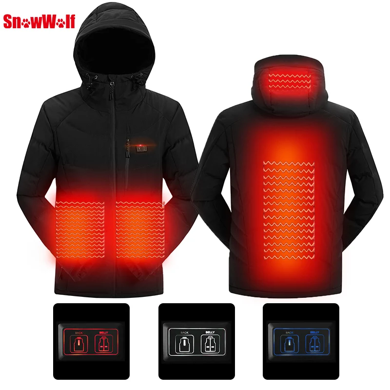 SNOWWOLF 2019 الرجال الشتاء في الهواء الطلق USB الأشعة تحت الحمراء التدفئة مقنعين سترة الكهربائية الحرارية الملابس معطف للمشي ساخنة سترة SNOWWOLF 2019 الرجال الشتاء في الهواء الطلق USB الأشعة تحت الحمراء التدفئة مقنعين سترة الكهربائية الحرارية الملابس معطف للمشي ساخنة سترة