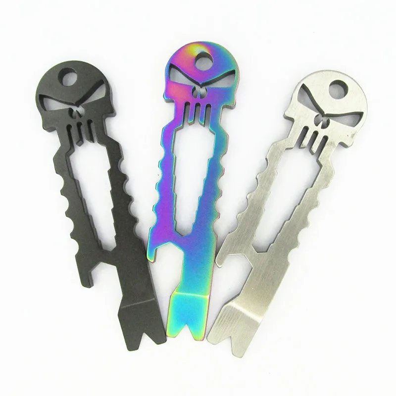 EDC TC4 Titanium Handmade Keychain wrench Bottle opener Broken Window Tools YTKK 