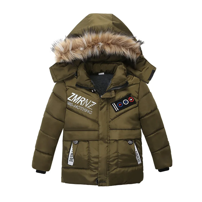 

Autumn thick coat Outwear&Coat Kids Fashion Thick letter Jacket Baby Boys Jacket&Outwear 3 Color Detachable hat