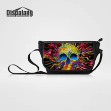 Dispalang diseñador de marca mensajero grande Bolsas para las mujeres hombres cráneo impresión crossbody Bolsos Mujer bolso de hombro recorrido de la lona