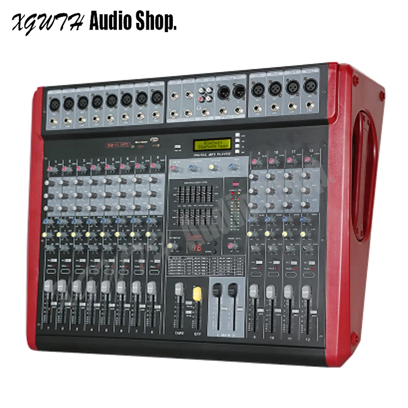 US $653.60 3600W Amplifier Audio Sound Mixer 12 Channel High Power DJ Mixing Controller With 16 DSP Digital Effect USB Bluetooth