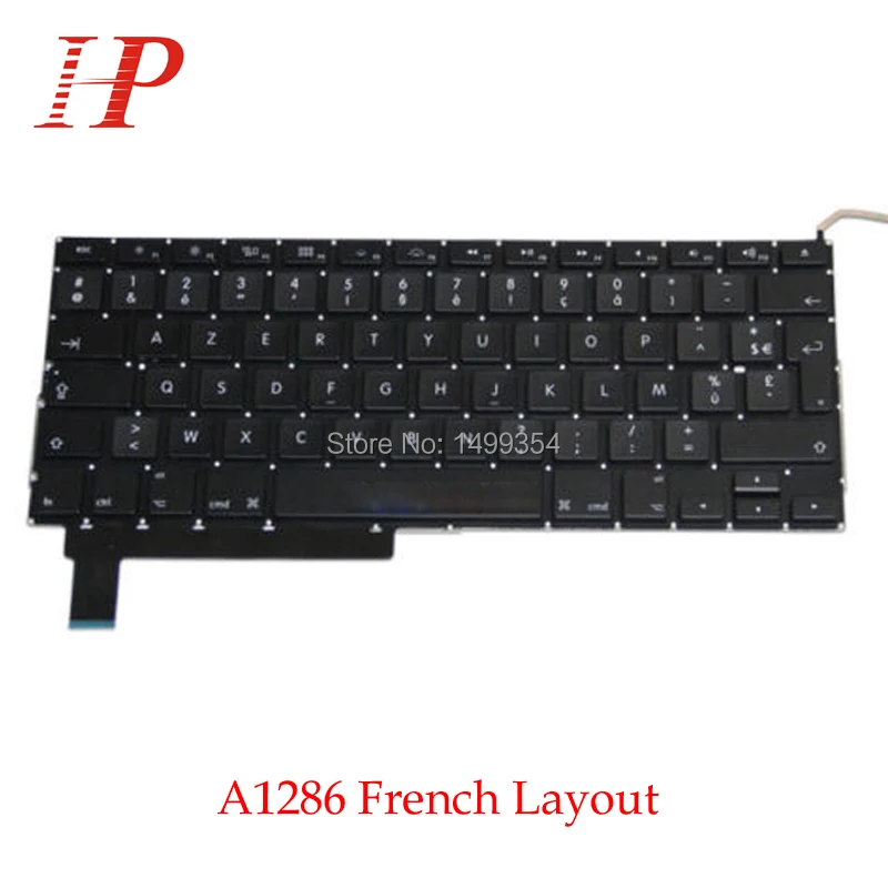 5PCS Genuine A1286 French Keyboard With Backlight For Apple Macbook Pro ...