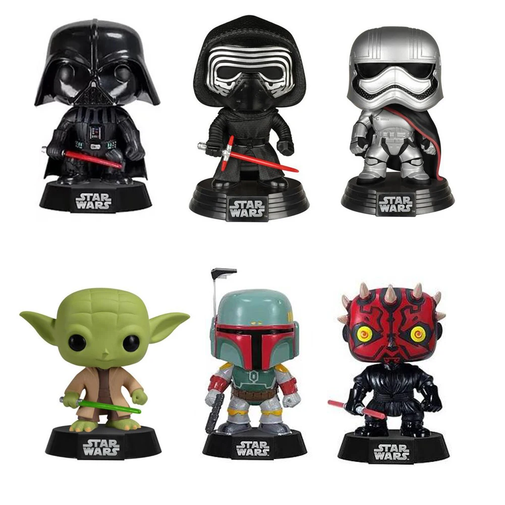 

Star War Characters with bobble Head Bob Fett Darth Vader YODA 10cm Vinyl Action Figure Toys