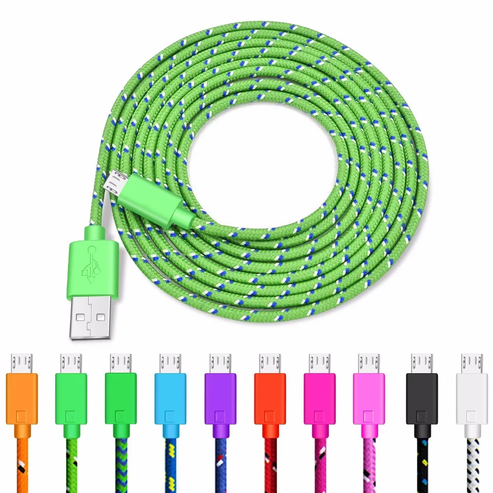 Прочный нейлон кабель Micro USB в оплетке для синхронизации данных Зарядное