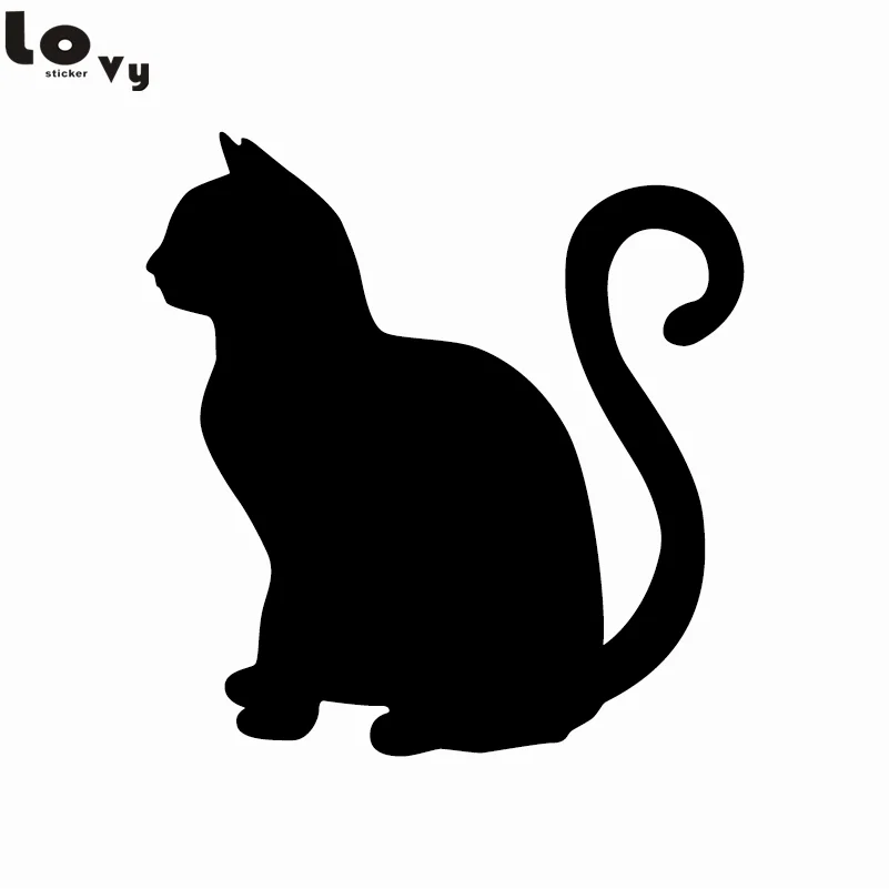 sitting cat vinyl wall sticker cartoon cat silhouette