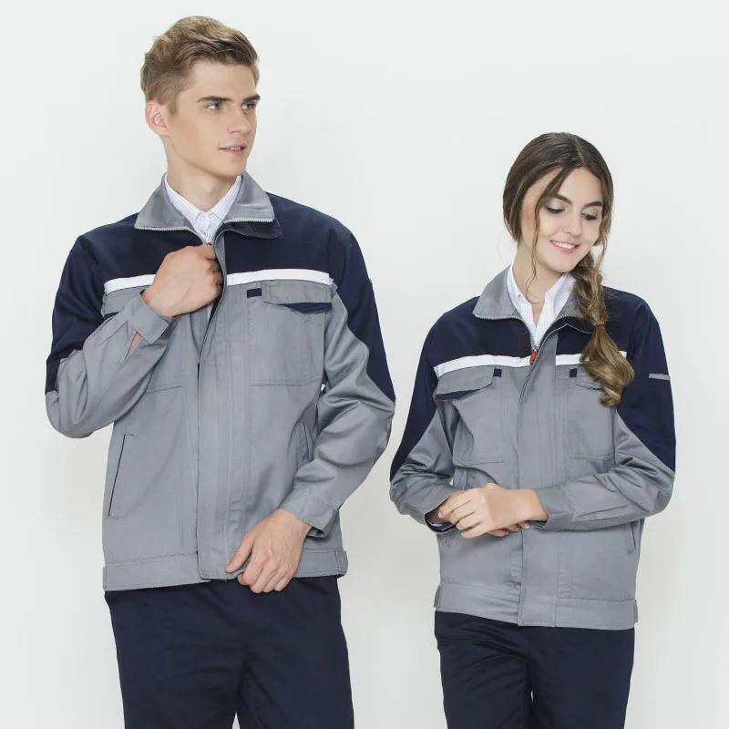 

Men Work Clothing Sets Jacket & Pants Reflective Strip Working clothes Auto Repair Factory Workshop Workers uniforms Unisex 4XL