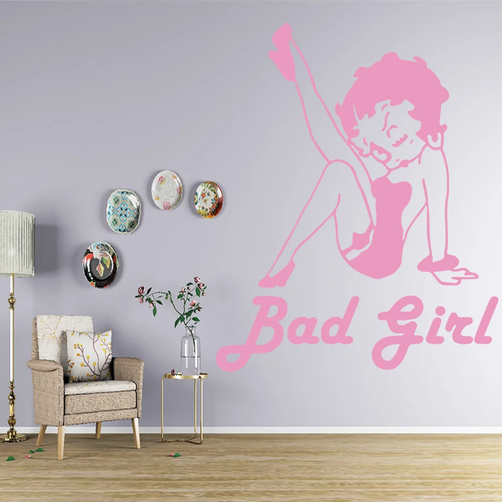 

Funny Bad Girl Cartoon Wall Decals Pvc Mural Art Diy Poster For Kids Room Living Room Home Decor Sticker Mural