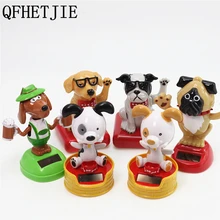 1 шт. автомобиль орнамент ABS солнечные встряхивания Свинг головой собаки автомобиль украшения приборной панели игрушки Авто Декоративные собака кукла подарок