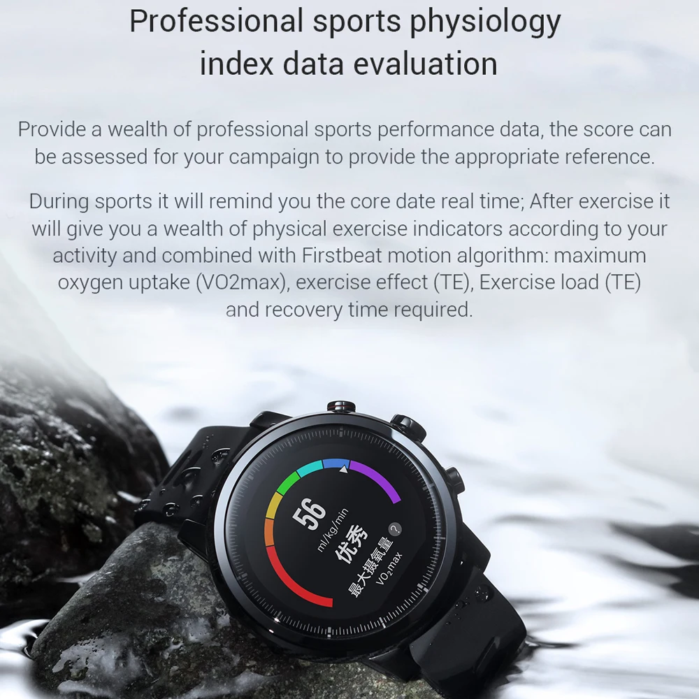 Оригинальные Смарт-часы Amazfit Stratos 2, gps, умные часы, 1,34 дюймов, большой экран, 5 АТМ, водонепроницаемый, мульти-спортивный режим, PPG, пульсометр