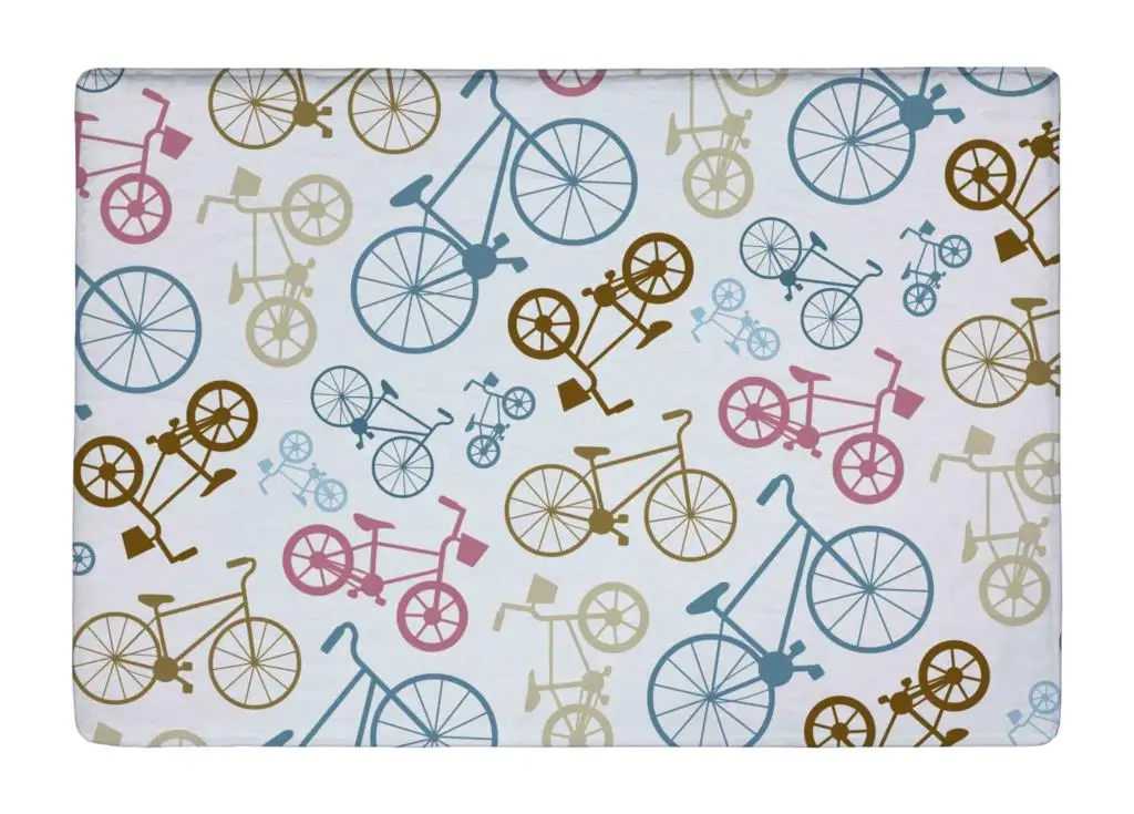 Floor Mat Vector Bicycle Texture Pop Art Print Non slip Rugs Carpets alfombra For font b