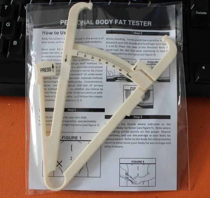 1pcs body fat tester analyzer fat measuring clamp sebum fat caliper skin fold charts