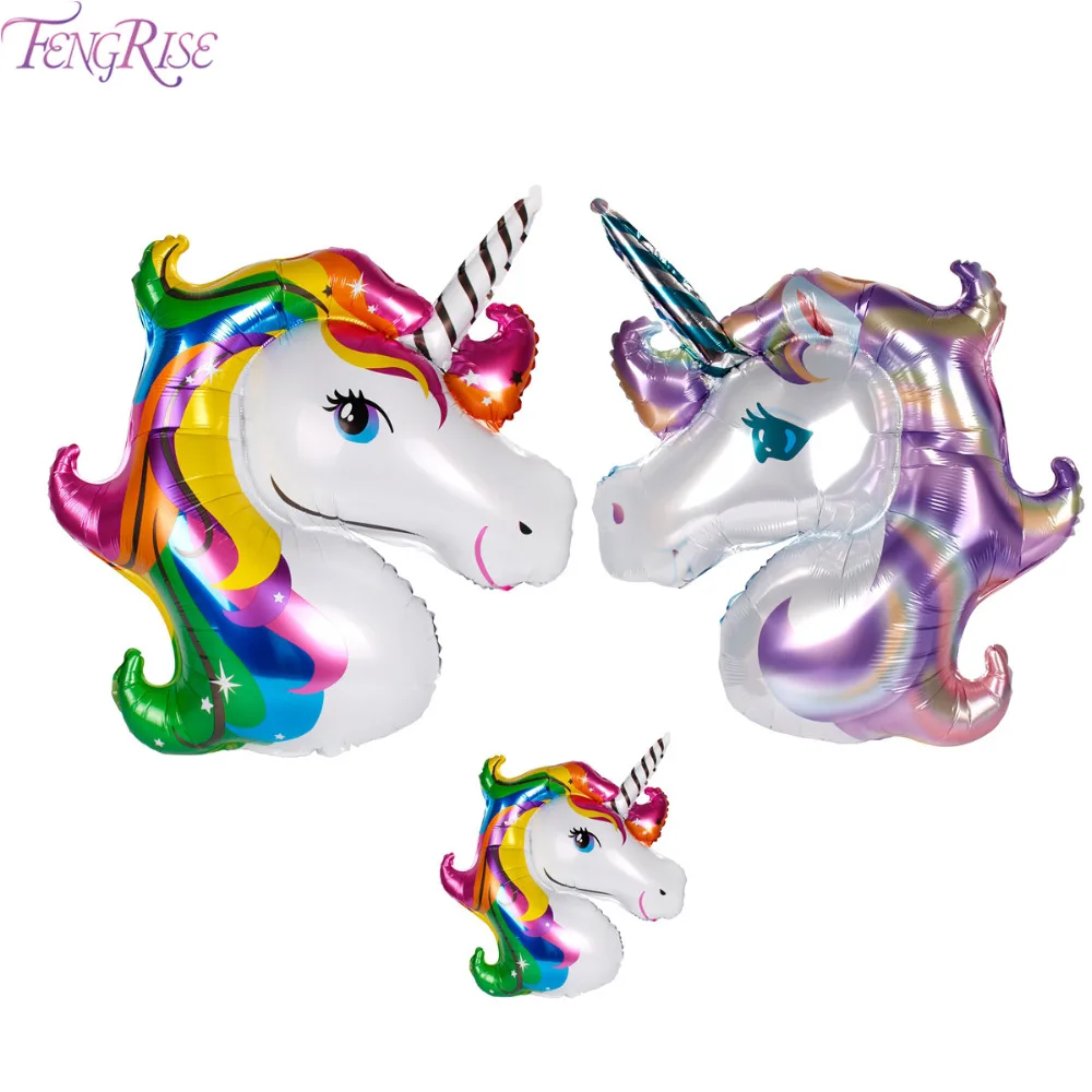 FENGRISE Giant Foil Rainbow Unicorn Balloon Baby Shower