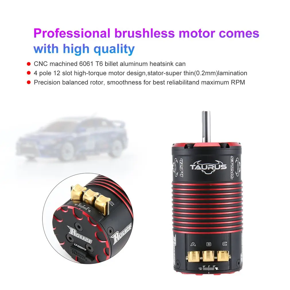 Rocket 4274 1700KV бесщеточный сенсорный двигатель 4-полюсный автоматический автомобильный двигатель RC для 1/8 Электрический на дороге туристический автомобиль Запчасти