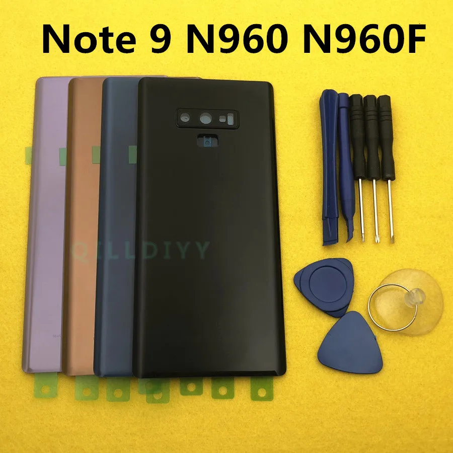 ААА+ качество Note9 Батарея Стекло задняя крышка для samsung Galaxy Note 9 N960 N960F задняя дверь Корпус крышка с Камера объектив+ инструмент