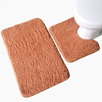 

Toilet mats Toilet two-piece carpets Water-absorbing non-slip lambs mats household bathroom door mats 5
