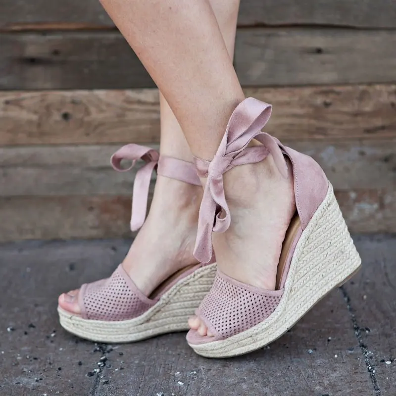 

Women Wedge Sandals Plus Size 35-43 New Leopard Gladiator Platform Ankle Strap Wedges Peep Toe High Heels Drop shipping XWZ6043