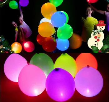 

500pcs 12inch Colorful Glowing LED Light Balloons Helium Inflatable Latex Luminous Balloon For Wedding Party Decoration wen4819