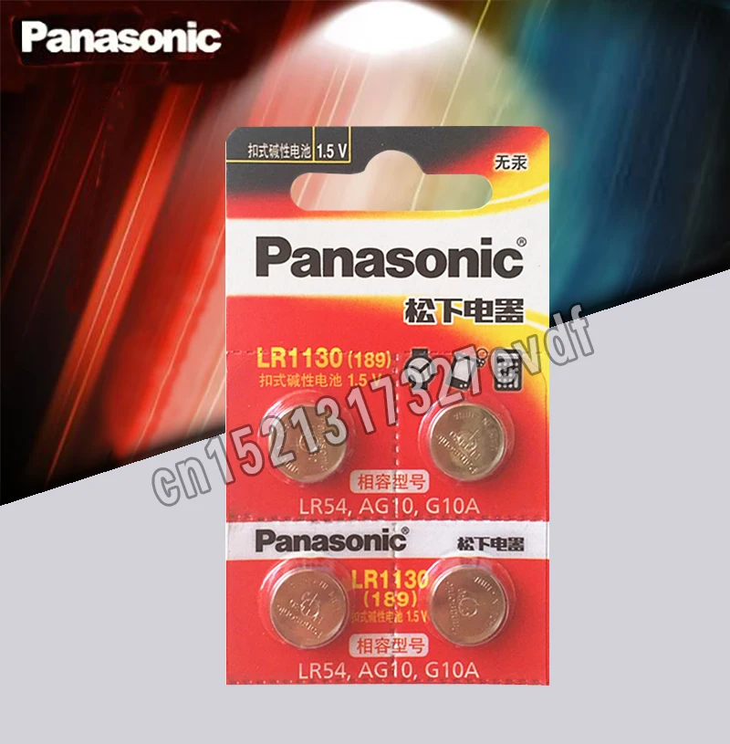 4 шт./лот Panasonic Батарея сотовый 1,5 V AG10 LR1130 Щелочная батарейка-кнопка AG10 389 LR54 SR54 SR1130W 189 LR1130 аккумуляторы таблеточного типа