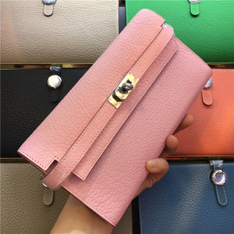 

Women Wallets Genuine Leather Casual Fanous Brand Ladies Long Clutch Cowhide Wallet Fashion Female Purse Girl Carteira Feminina