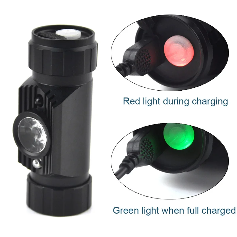 BORUiT Mini IR Sensor Headlamp Induction Flashlight USB Rechargeable Headlight Waterproof Camping Head Torch Light 18650 Battery 3