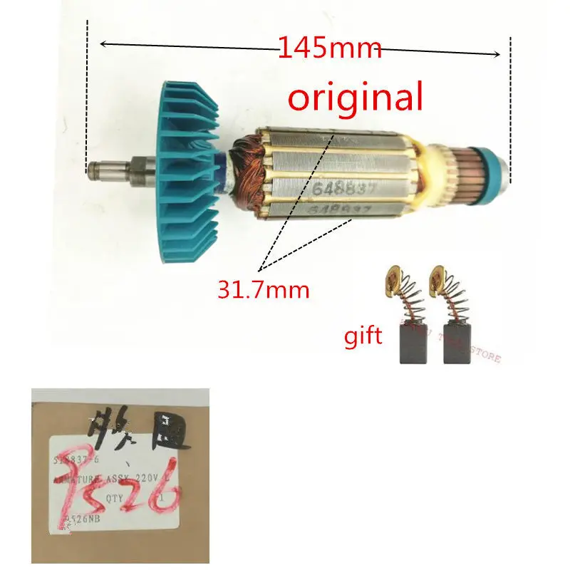 Якорь якорь для Makita 9528NB 9526NB 9527NB 518837 6 220 240 В оригинальный ротор 9527 6|Аксессуары