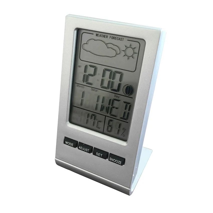 new arrival multifunctional Electronic Temperaturer Digital LCD Hygrometer With Clock Date Weather Forecast#30