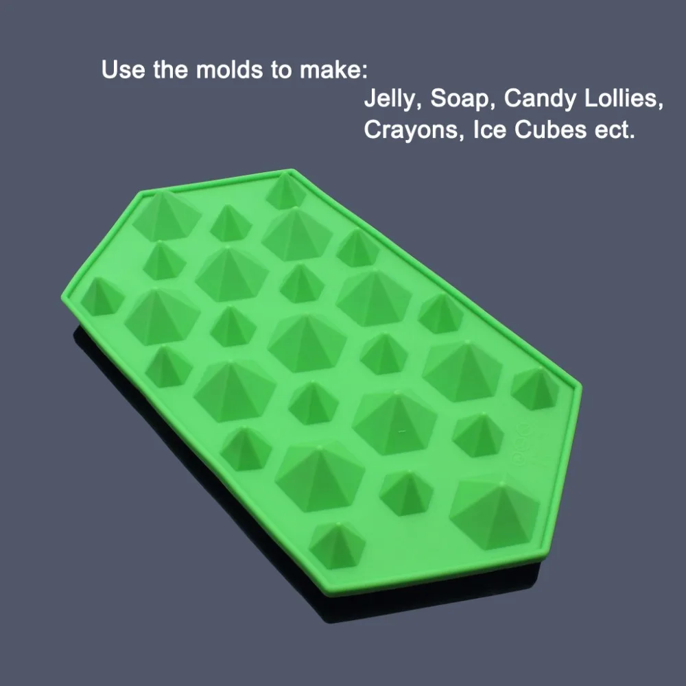 Silicone 3D Diamond Shape Ice Tray Ice Cube Maker Box Moulds DIY for Whisky Wine Juice (7)