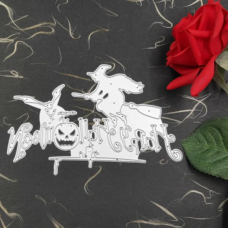 

Happy Halloween Metal Cutting Dies Stencil DIY Scrapbooking Album Stamp Paper Card Embossing Crafts Decor