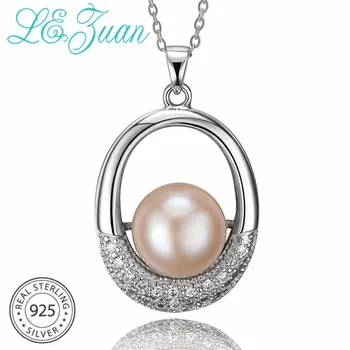 

L&zuan Natural Freshwater Pearl Pendant Romantic Luxury 925 Silver Pendant Necklace For Women Sterling Sliver Jewelry