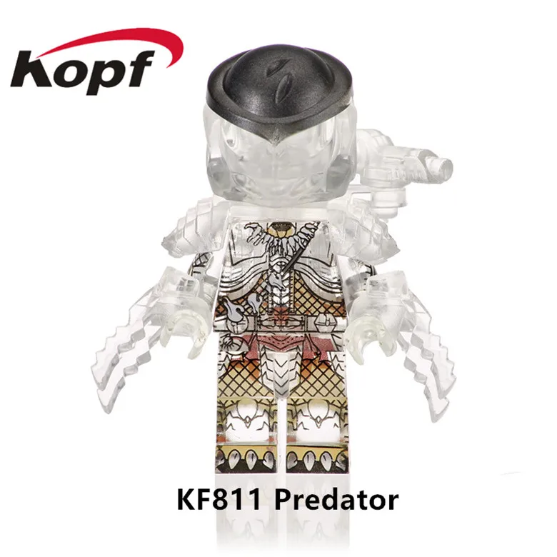 

Single Sale Super Heroes The Movie Series Transparent Predator One-Eyed Alien Collection Building Blocks Children Gift Toy KF811