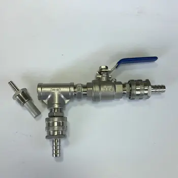 

Stainless in-line Oxygenation Assembly with ball valve with 2 sets 1/2" quick connectors 2.0 Micron Oxygenation Stone
