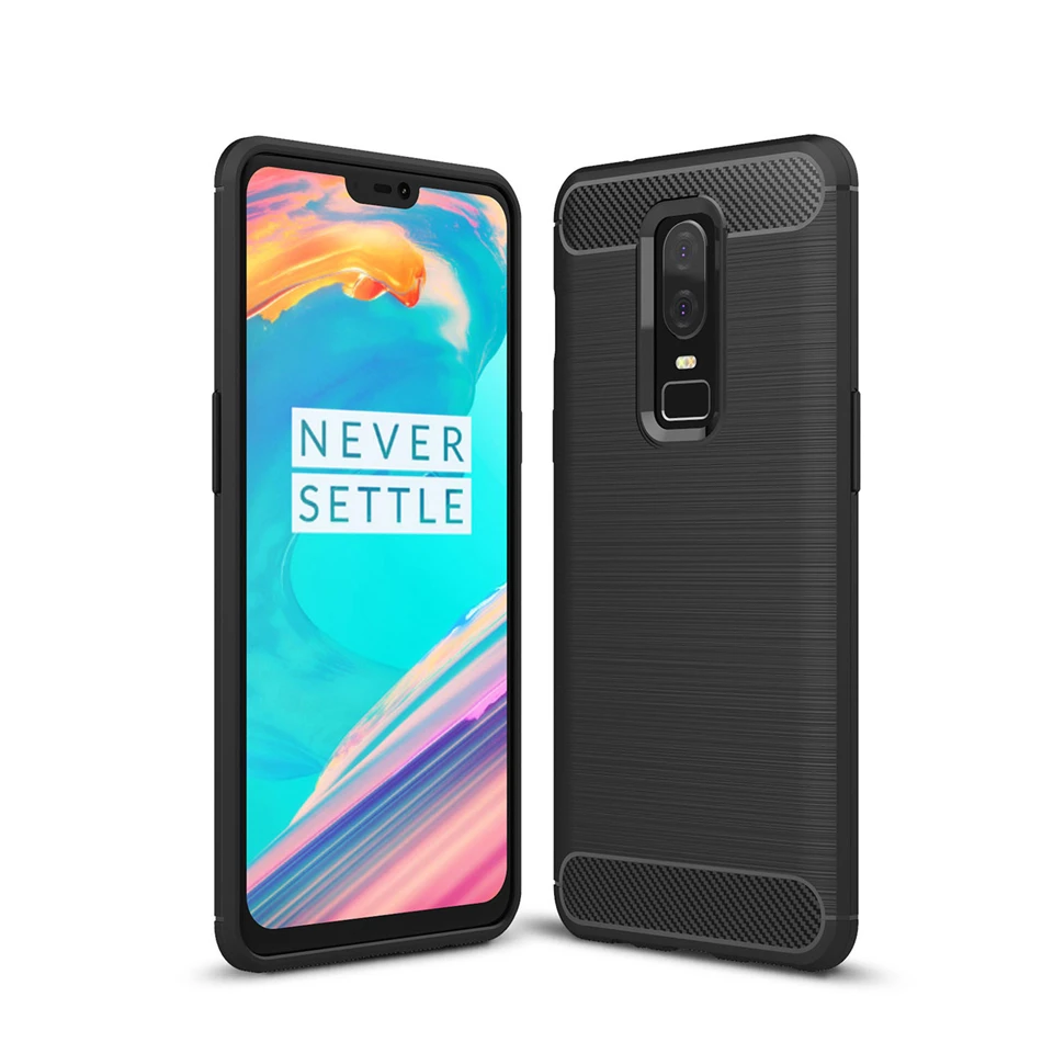 buy For Oneplus 6 6T 5 5T Carbon Fiber Texture Rugged Armor Case Resilient Soft TPU Slim Fit Full Protection Cover Capa Fundas