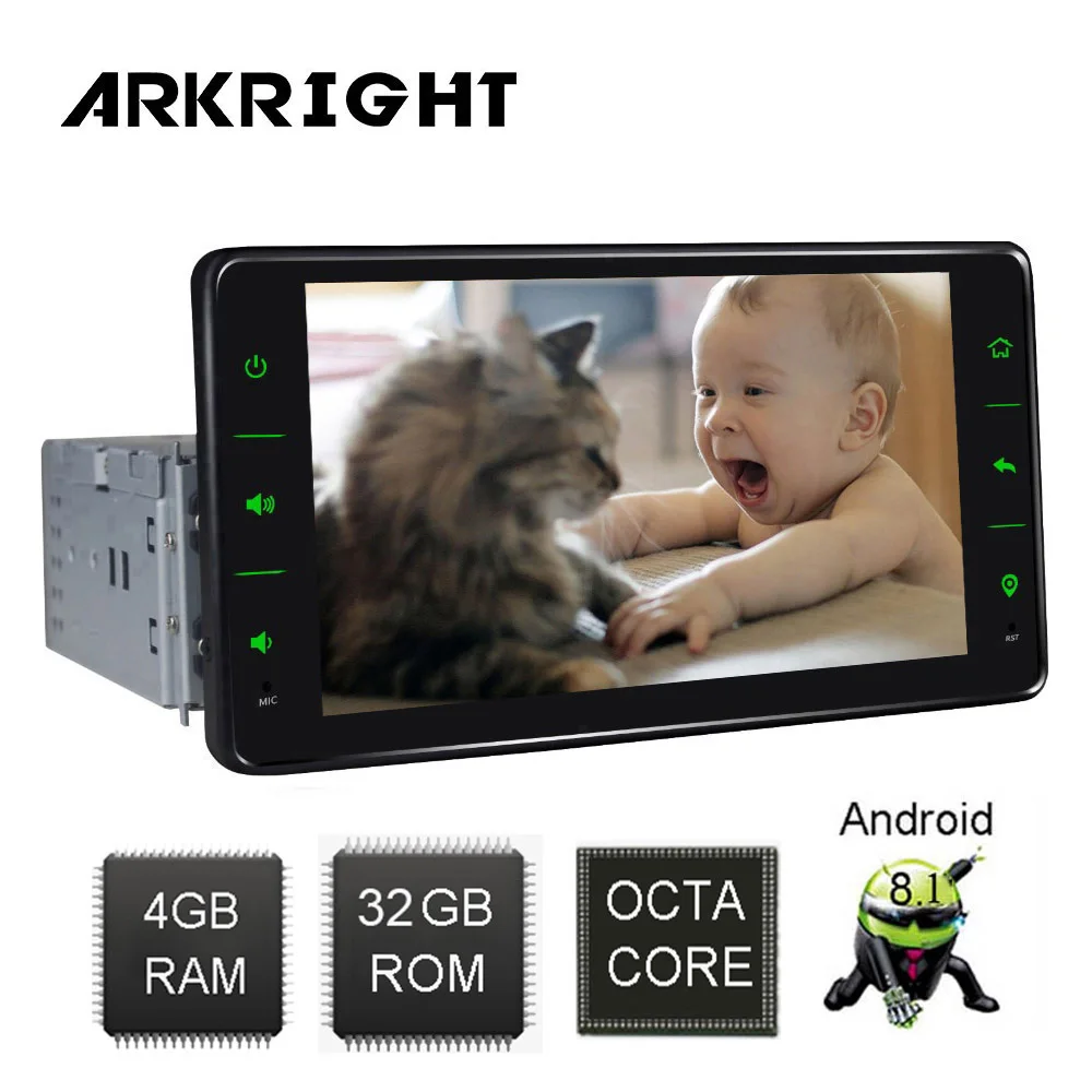 Best ARKRIGTH 6.2" 1Din 4+32GB Octa Core Universal Car Radio Audio Stereo GPS Android 8.1 Multimedia music Player/autoradio/with DSP 4