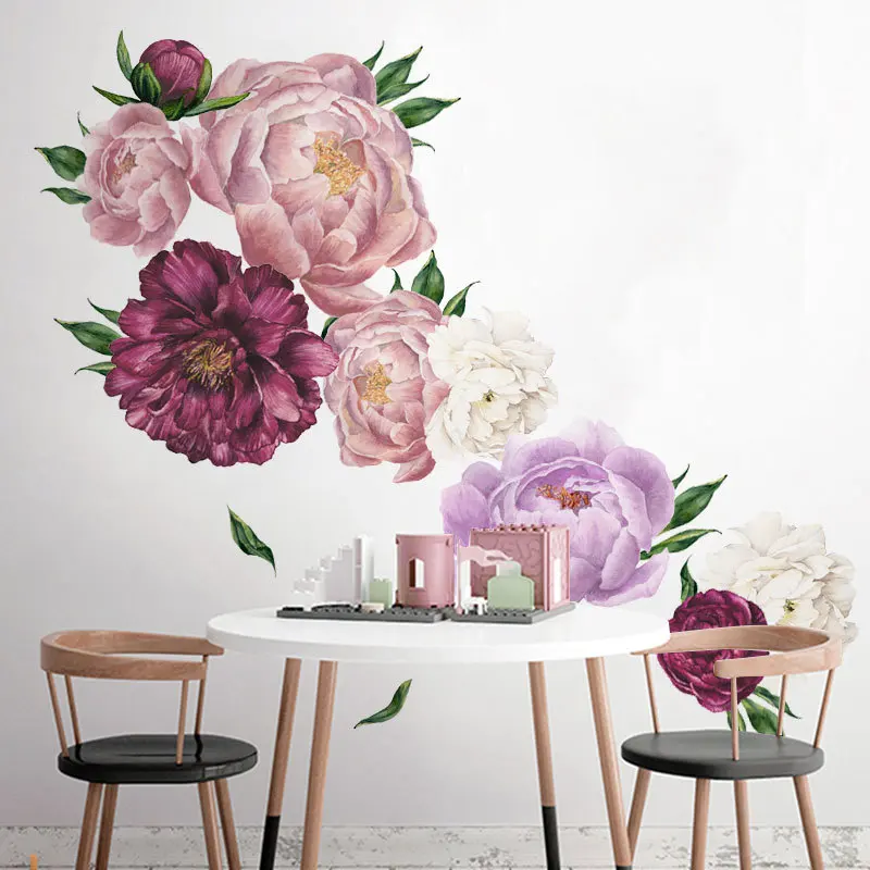 

Removable Peony Flowers Wall Sticker Vinyl Decal DIY Home Room Decor Art Mural