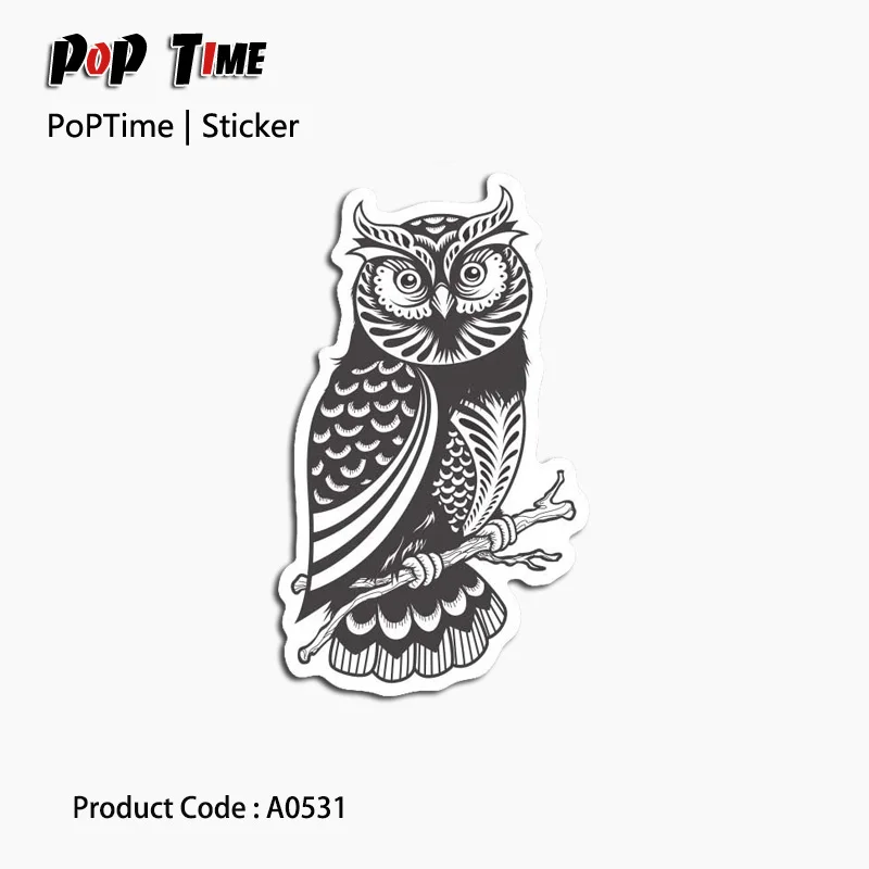 A0531 Grey Owl Stick figure Emoji Stickers For Children Anime Funny