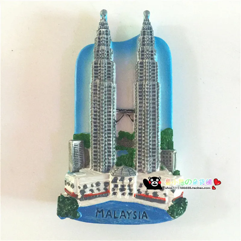 3D ручной работы Petronas Твин башни Kuala Lumpur магниты на холодильник Малайзия туристические сувениры украшения дома