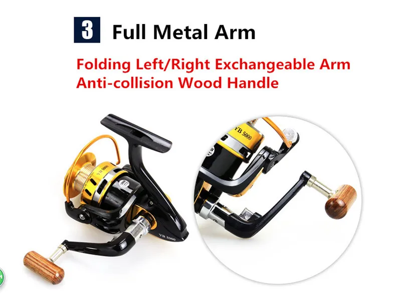 High Performance Full Metal Head & Arm & Leg Fishing Reel 13+1BB Gapless High Speed Fishing Wheel Sea River Lake Fishing Tackle (2)