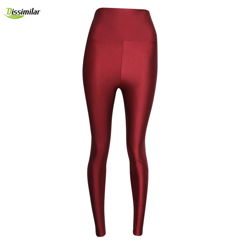 NEW High-Waisted Fluorescence Leggings Solid Color Disco Pants S/M/L/XL leggings for women