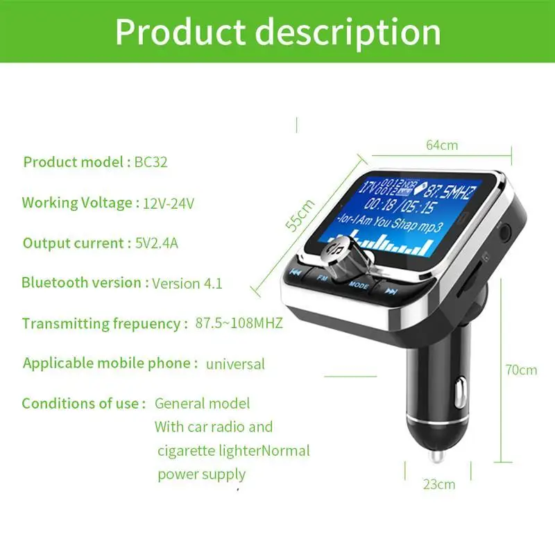 Bluetooth fm-передатчик модулятор Автомобильный MP3-плеер поддерживает 7 языках интеллектуальные Шум снижение ручной автомобильный комплект