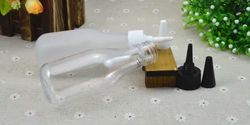 

100ml clear/frosted pear shaped PET bottle with white/black sharp plastic lid,emulsion/seasoning solvent bottle,food storage