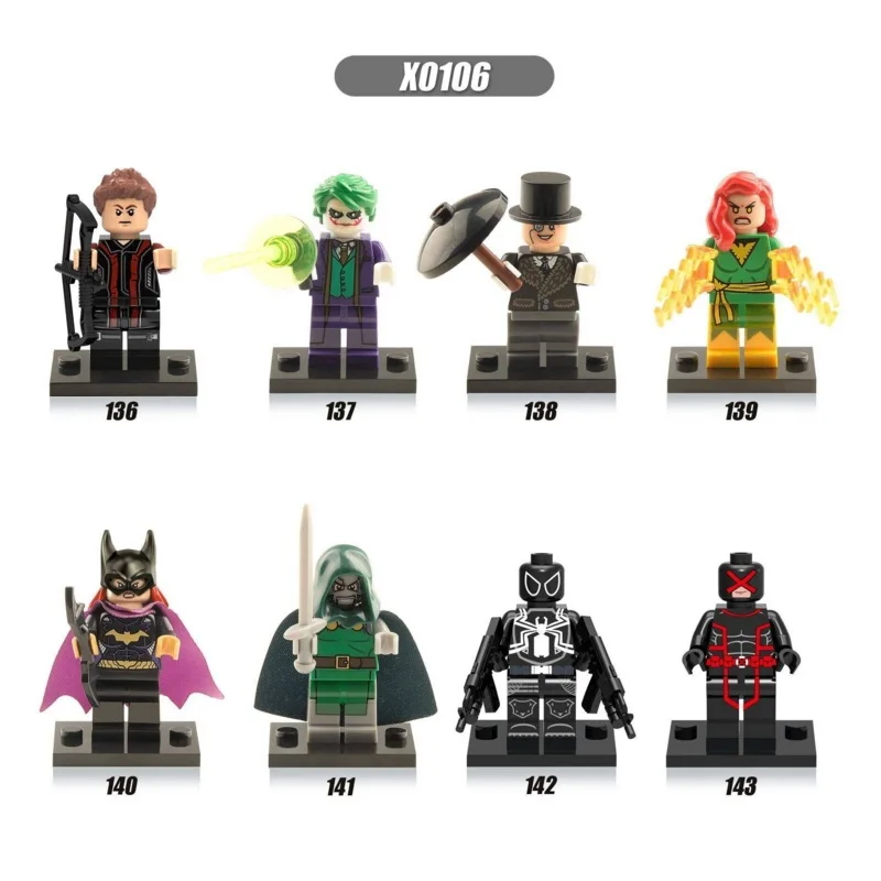 

Single Sale Super Heroes Penguin Hawkeye Venom Cyclops Doctor Doom Catwoman Batgirl Building Blocks Children Gift Toys X0106