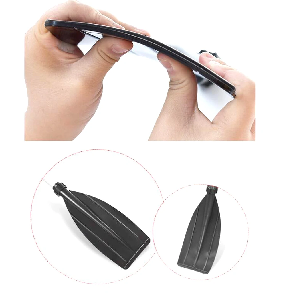 1 Pcs 13.9x3.7cm PVC Screw-On Kayak Curved Paddle Blade Rowing Boat Canoe Oar Leaf Attachment Replacement Black