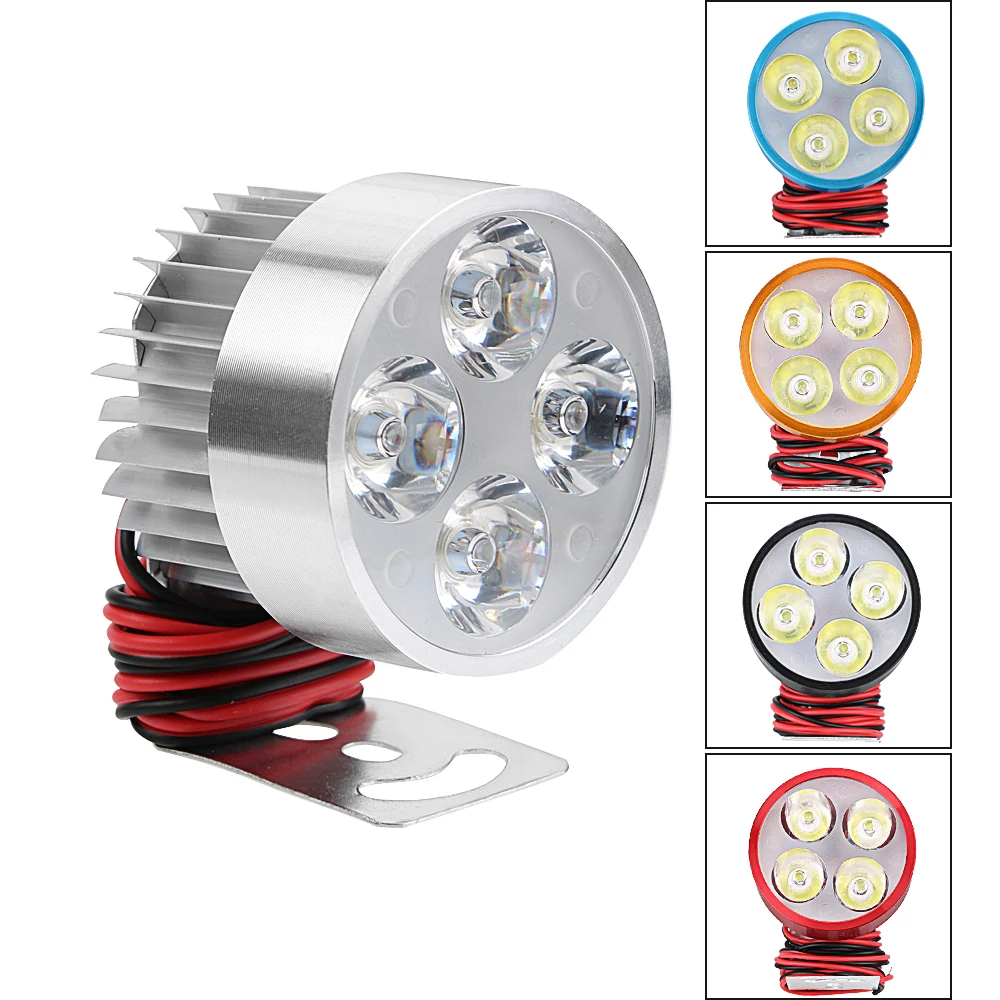 

4 LED 6000K E-bike Headlamp Fog Lamp Accessories Signal Light DC 12-85 V 8 W Motorcycle Headlight Motorbike Replacement