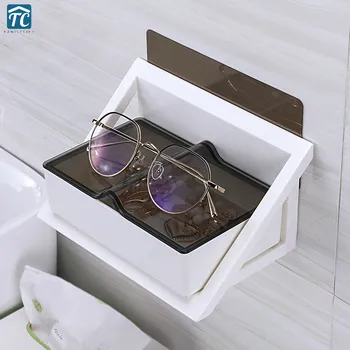 

Waterproof Bathroom Storage Shelf Home Decoration Wall Hanging Earrings Tray Jewelry Storage Box Watch Glasses Wall-mounted Rack
