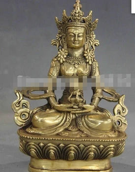 

ymying ZSR 1102+++++China Buddhism temple Fane brass Amitayus Longevity Bodhisattva Kwan-Yin buddha